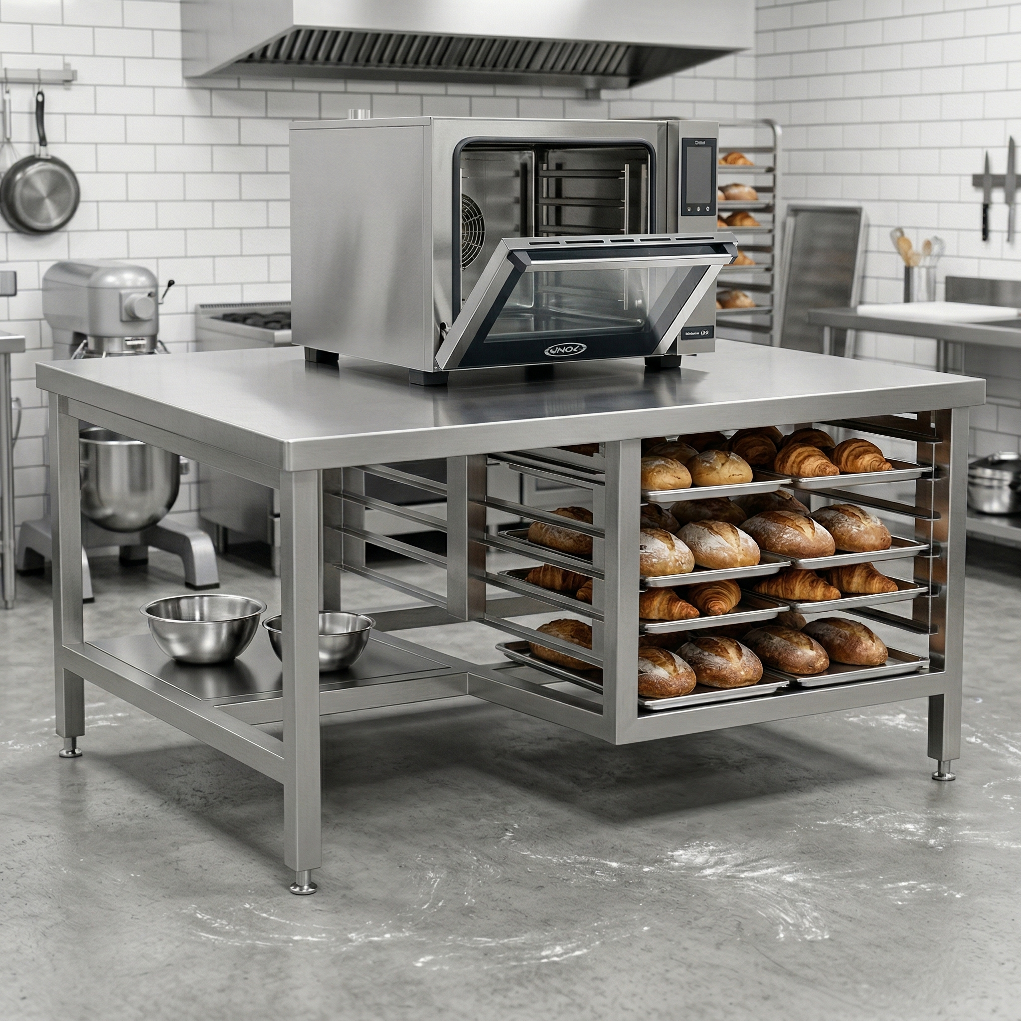 Base para Horno en Acero Inoxidable fabricada en Dosquebradas para cliente del Eje Cafetero — Trazas Ingeniería S.A.S